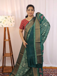 Pure Chanderi Butter Silk - Dark Green