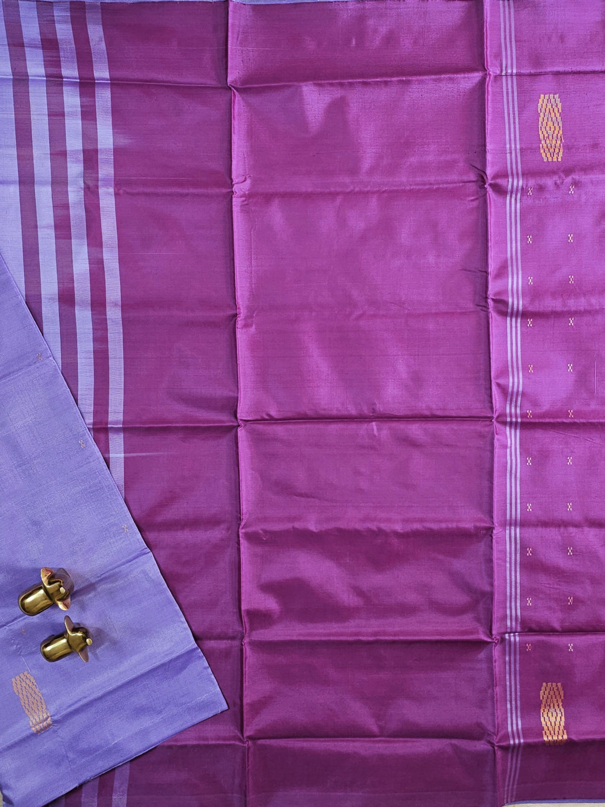 Chinnalampattu Saree - Lavender with Magenta Pink