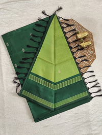 Chinnalampattu Saree - Light Green with Dark Green
