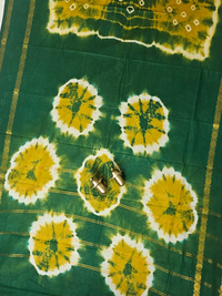 Madurai Sungadi Cotton Saree - Yellow with Green