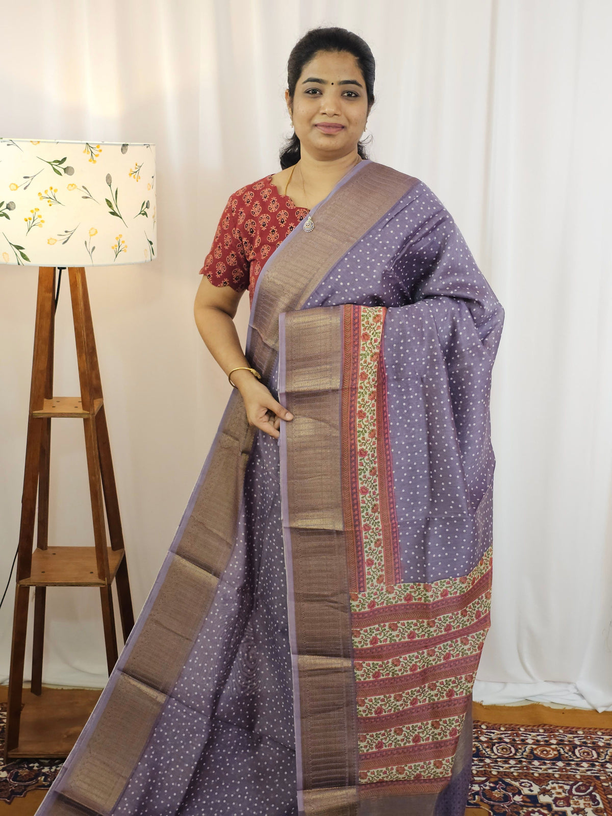 Pure Chanderi Butter Silk - Lavender