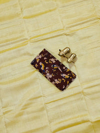 Handwoven Mangalagiri Plain Pattu Saree - Yellow