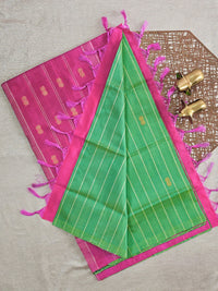 Chinnalampattu Saree - Green with Pink