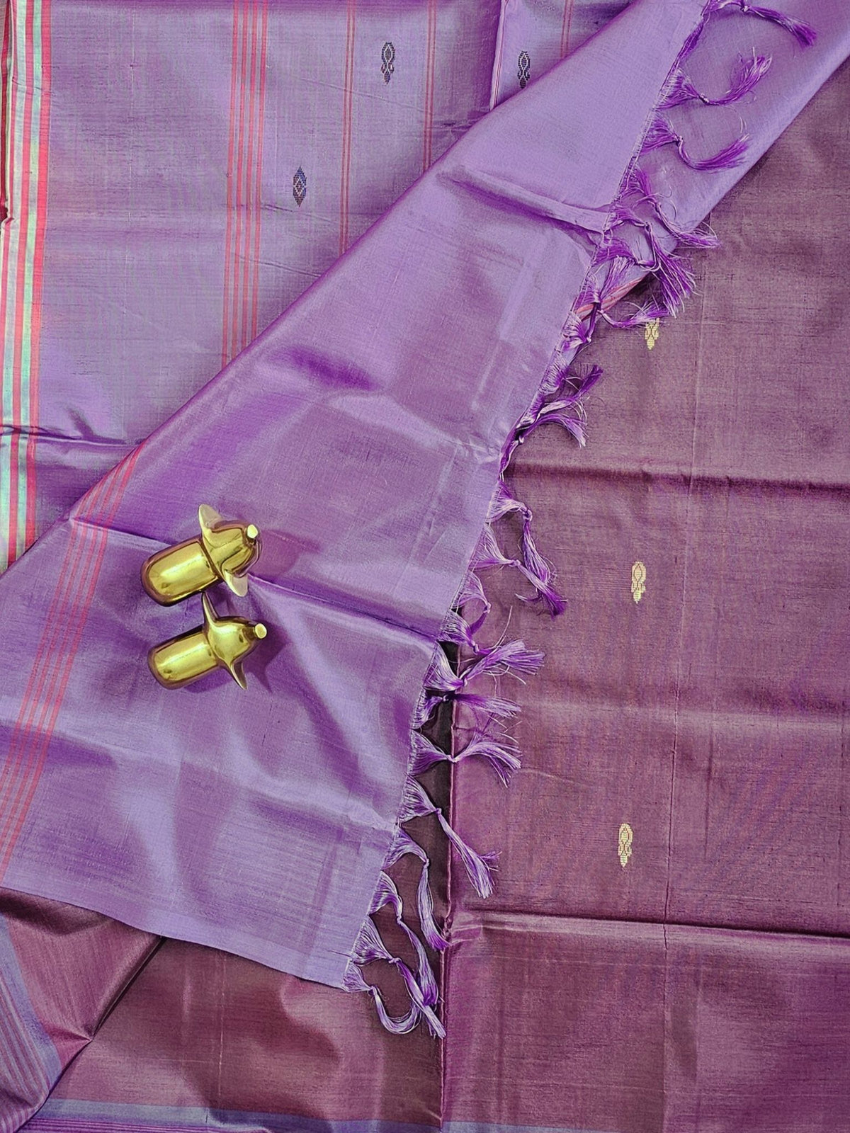 Chinnalampattu Saree - Dark wine with Lavenden