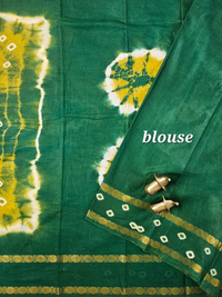 Madurai Sungadi Cotton Saree - Yellow with Green