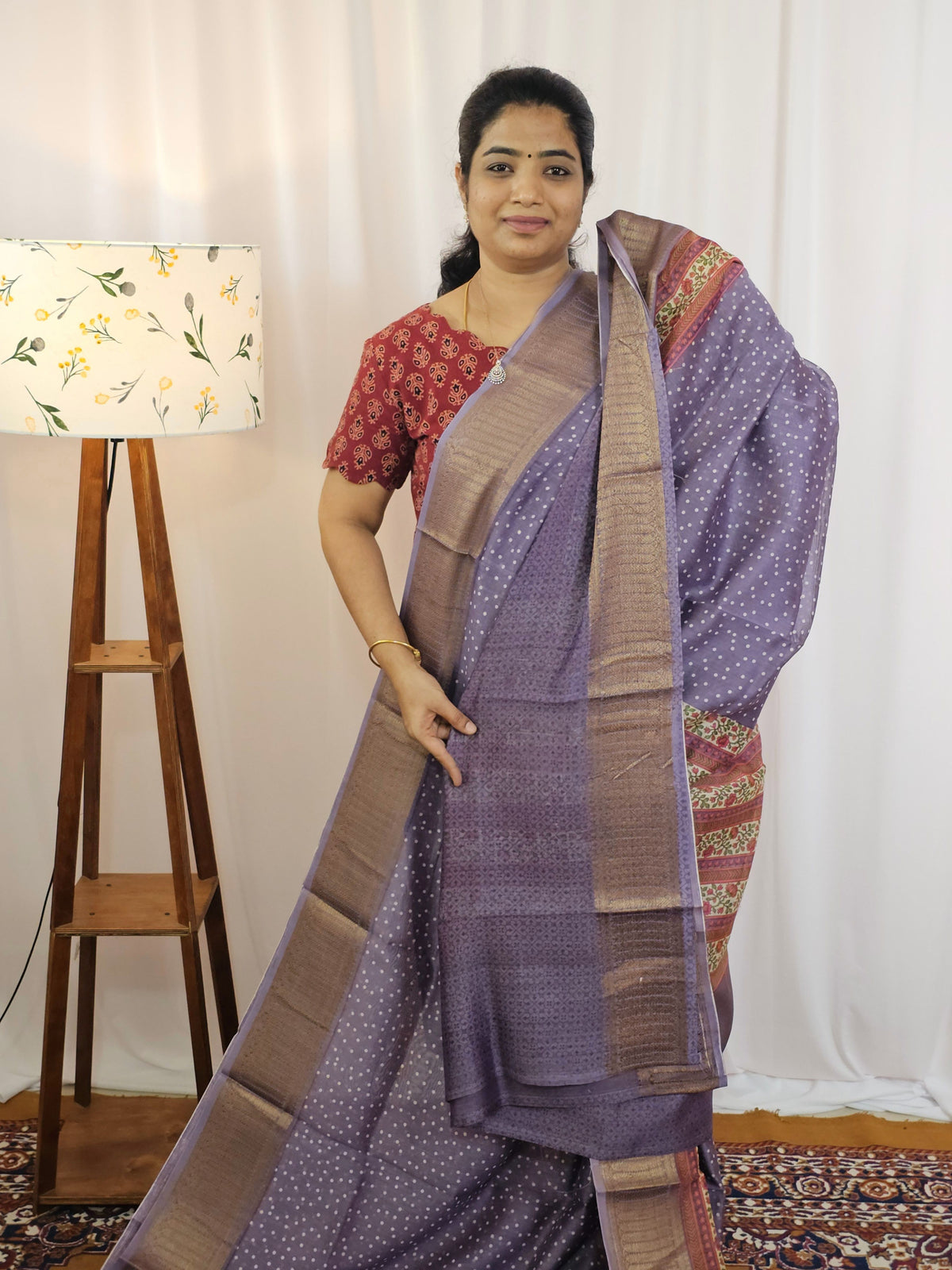 Pure Chanderi Butter Silk - Lavender