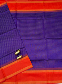 Semi Raw Silk - Purple with Orange