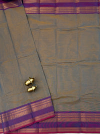 Chettinad Cotton Sarees - Dual Shade of Purple with Yellow