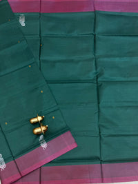 Chinnalampattu Saree - Dark Green with Pink