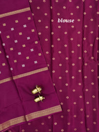 Semi Mysore Crepe Silk Saree - Wine