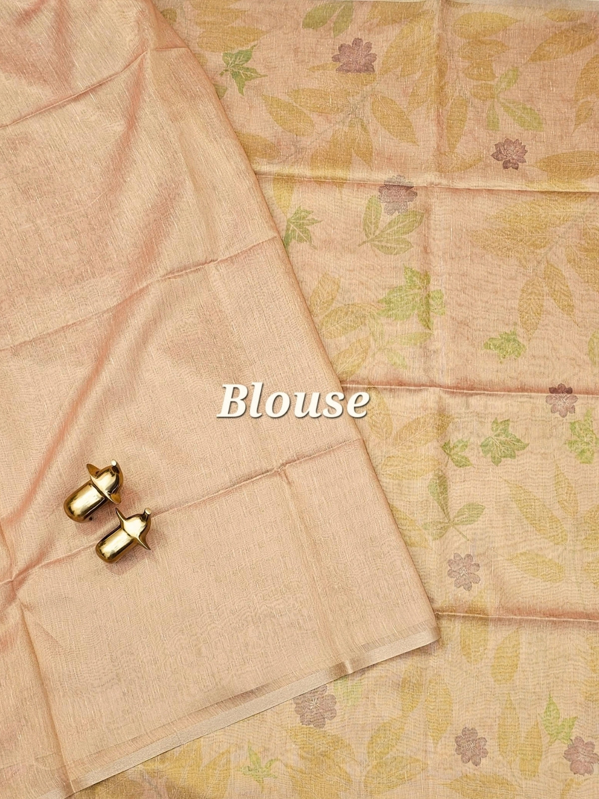 Soft Chanderi with Tissue Floral Digital Prints with Sequence Weaving - Peach