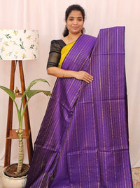 Semi Raw Silk - Purple with Blue