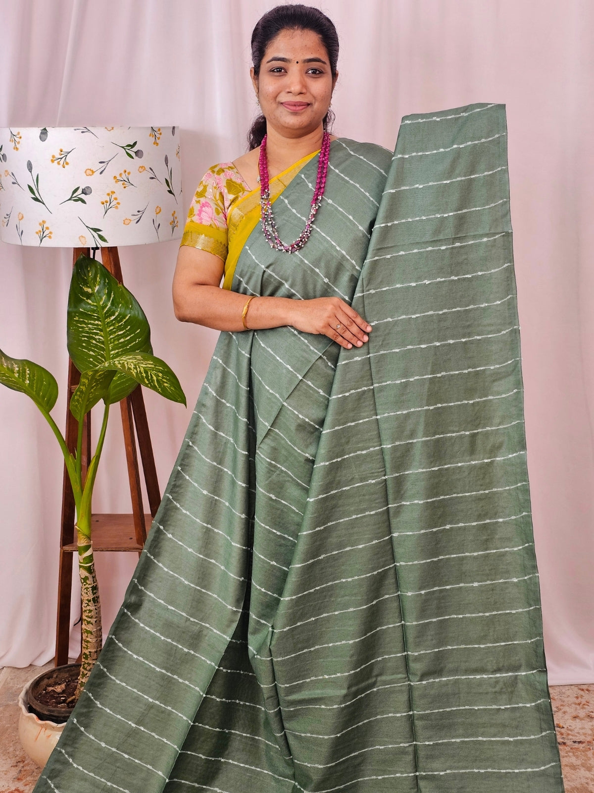 Bhagalpuri Fancy Sarees - Dark  Green with Cream