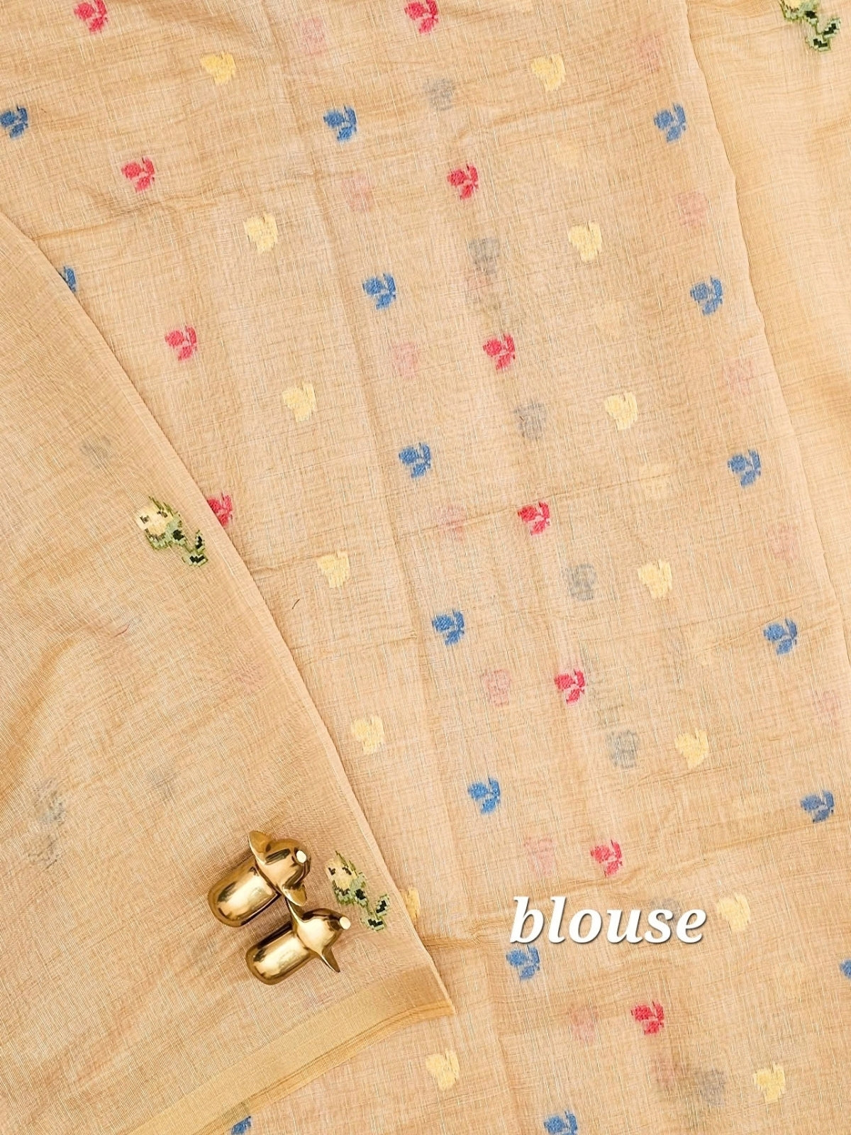 Soft Cotton with Weaving Floral Pattern  - Dark Cream