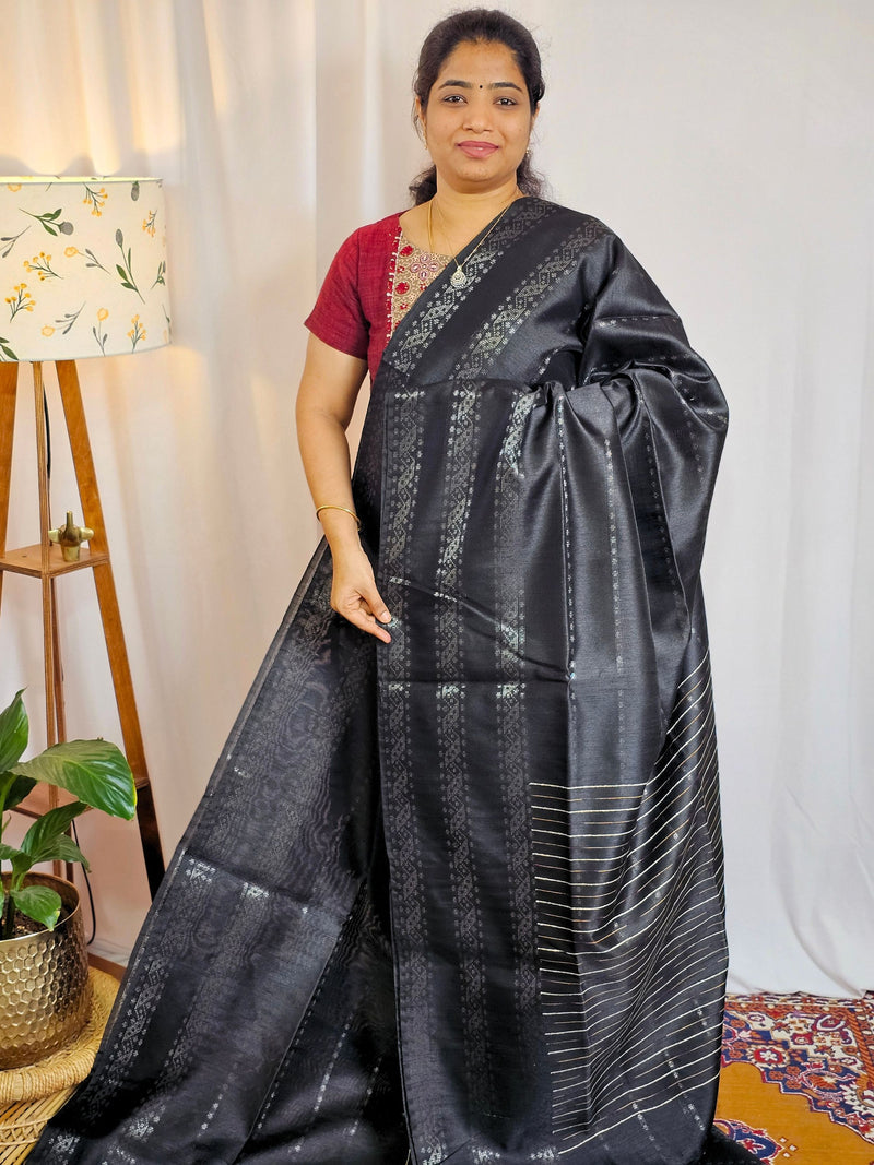 Semi Raw Silk - Black
