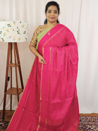 Soft Semi Tussar with Zari Weaving Saree - Pink