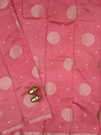 Tussar Silk Cotton Saree - Peach