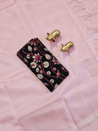 Handwoven Mangalagiri Plain Pattu Saree - Light Pink