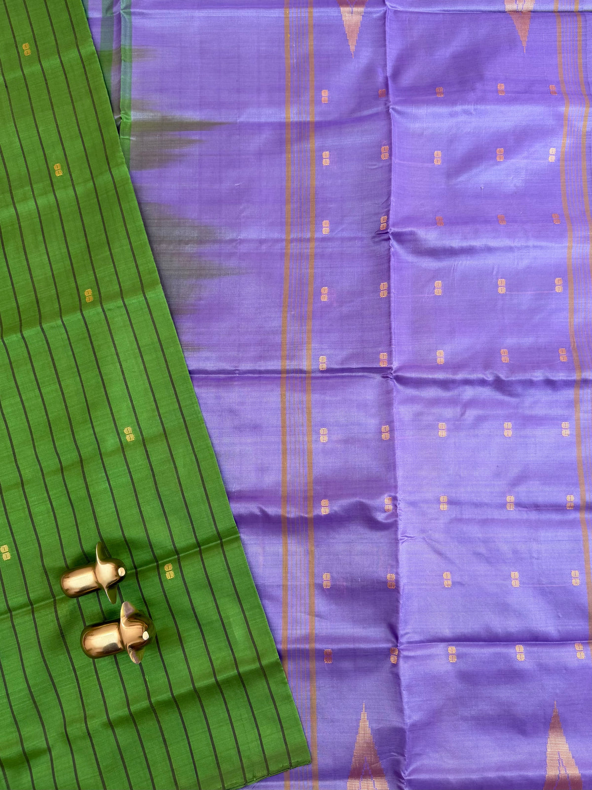 Chinnalampattu Saree - Green with Lavender