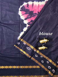 Madurai Sungadi Cotton Saree - Pink with Blue
