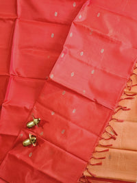 Chinnalampattu Saree - Dual Shade Yellowish Orange with Red