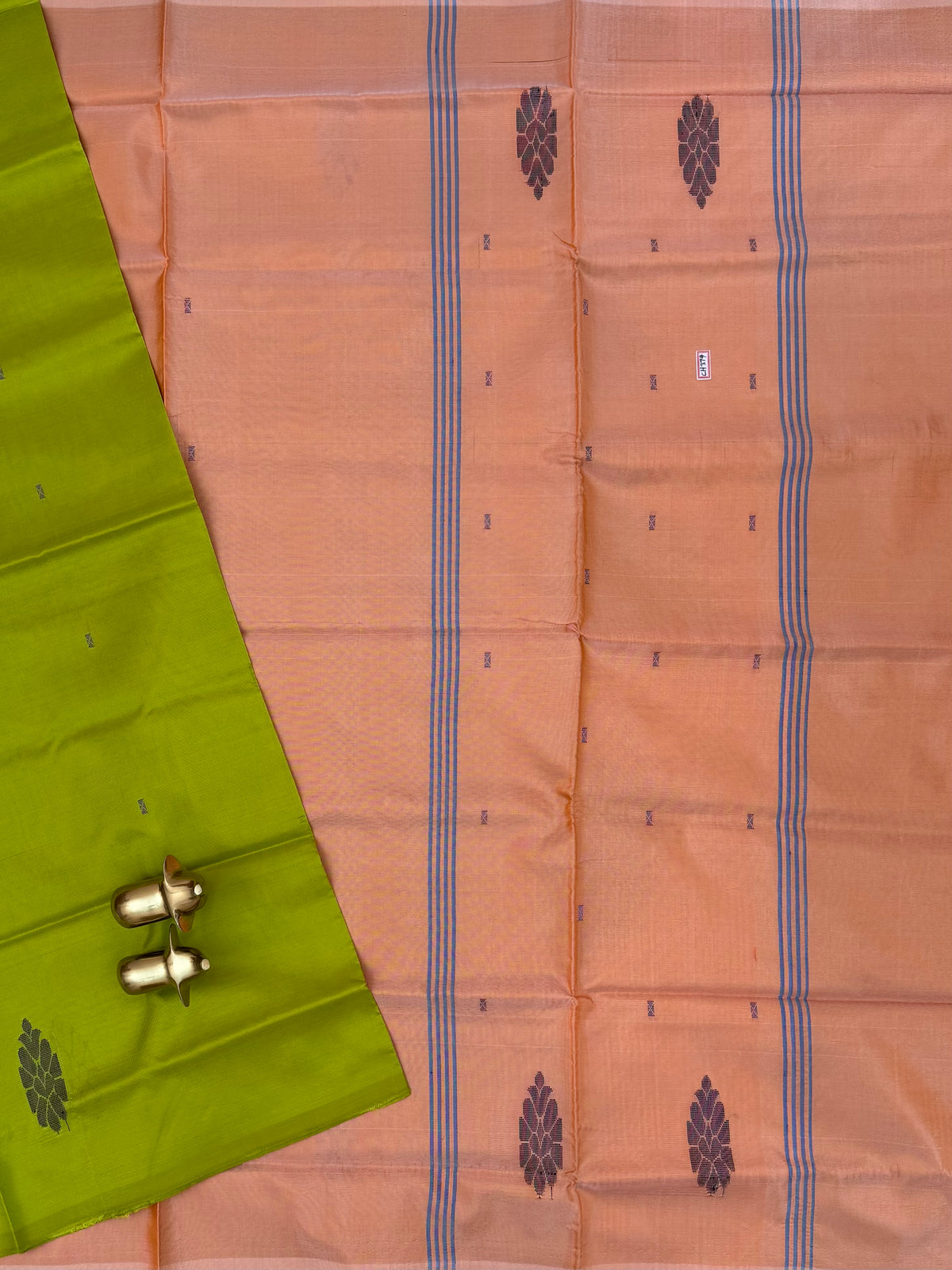 Chinnalampattu Saree - Green With Peach