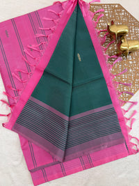 Chinnalampattu Saree - Green with Pink