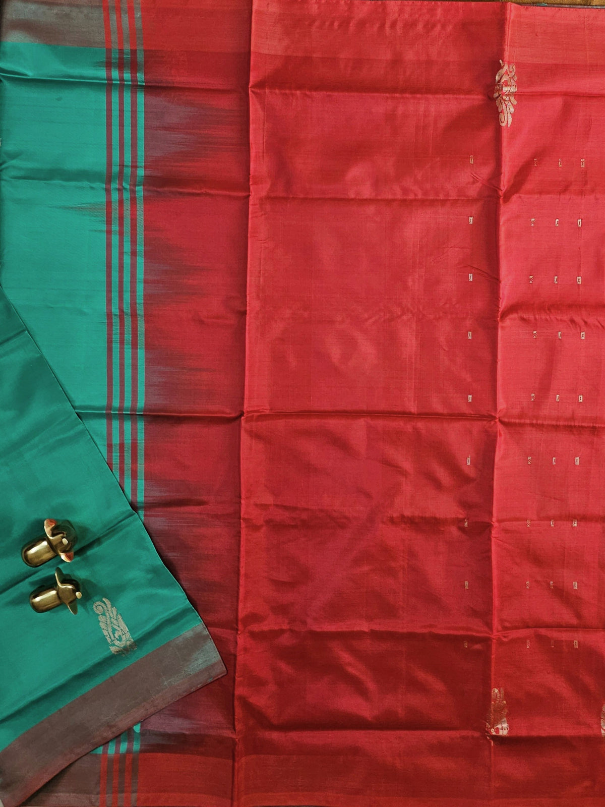 Chinnalampattu Saree - Green with Red