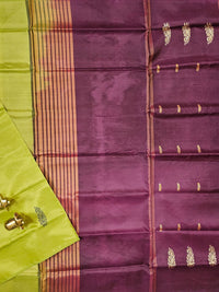 Green with Magenta Pink Chinnalampattu Saree with Blouse
