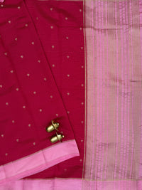 Georgette Silk Saree - Dark Pink with Baby Pink
