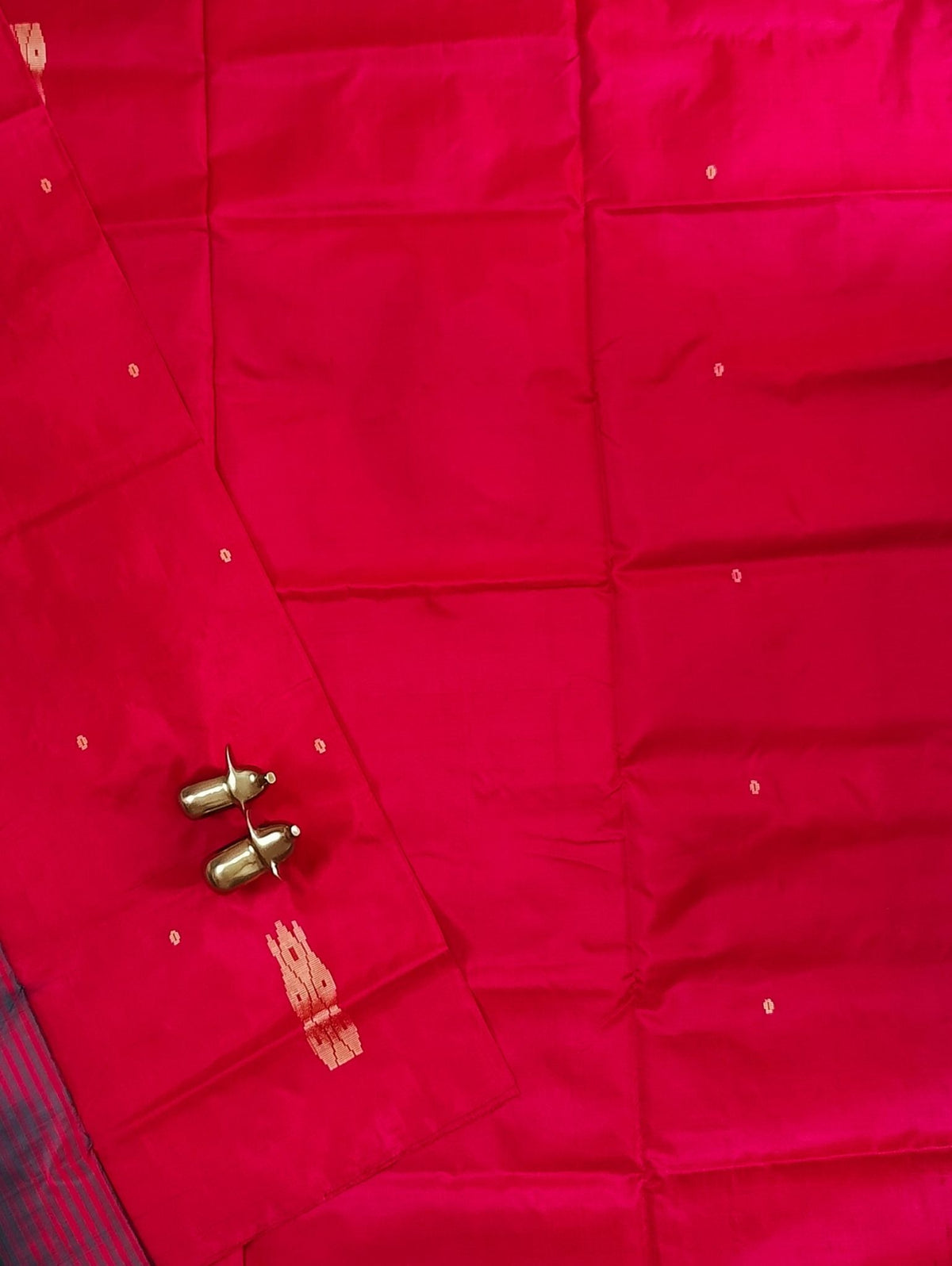 Chinnalampattu Saree - Red with Peacock Green