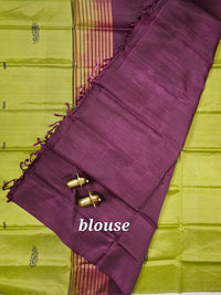 Green with Magenta Pink Chinnalampattu Saree with Blouse