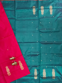 Chinnalampattu Saree - Red with Peacock Green
