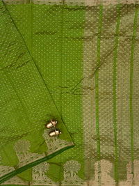 Tussar Silk Cotton Saree - Green