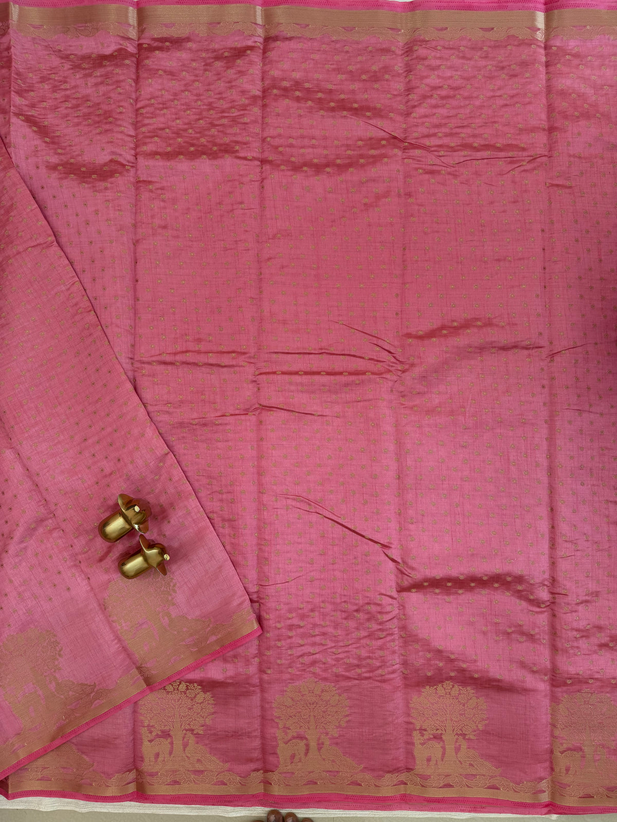 Tussar Silk Cotton Saree - Baby Pink
