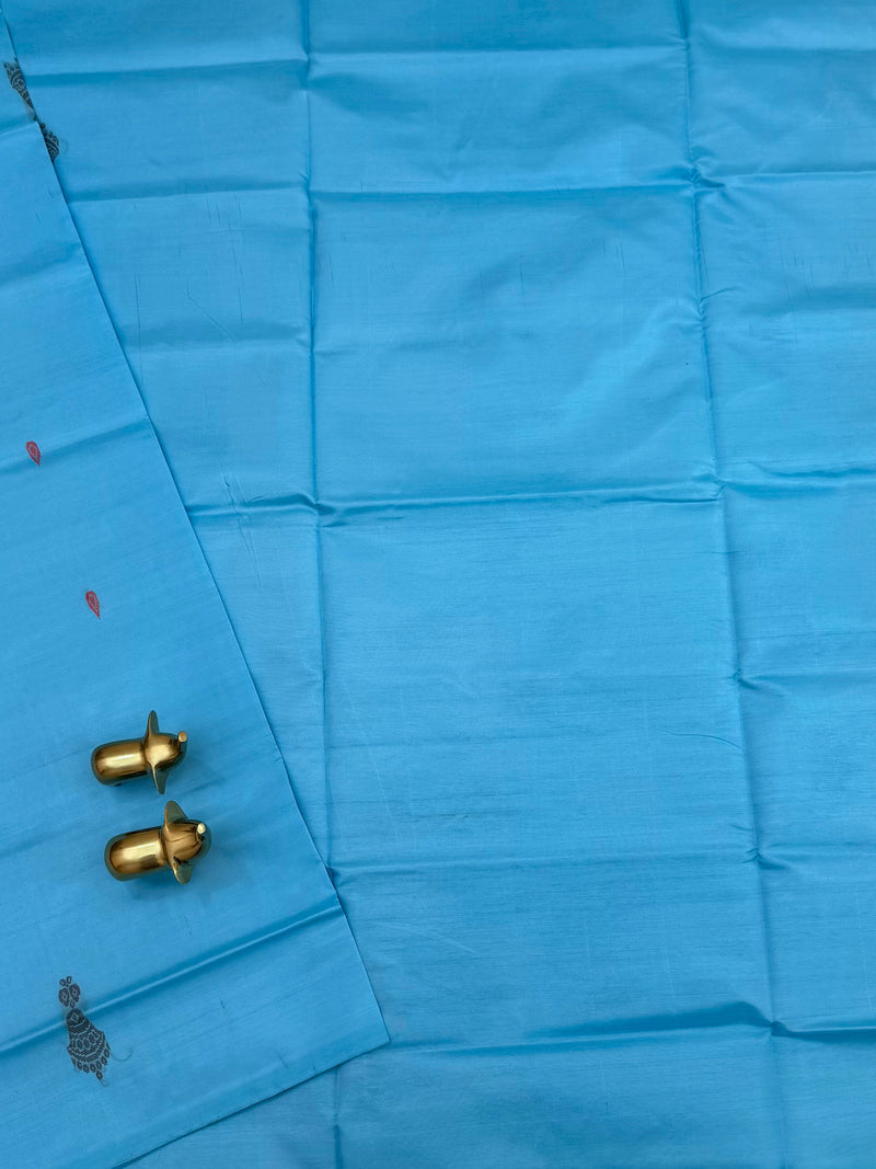Chinnalampattu Saree - Blue with Reddish Pink