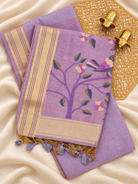 Soft Cotton with Weaving Floral Pattern  - Lavender