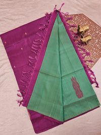Green with Magenta Pink Chinnalampattu Saree with Blouse