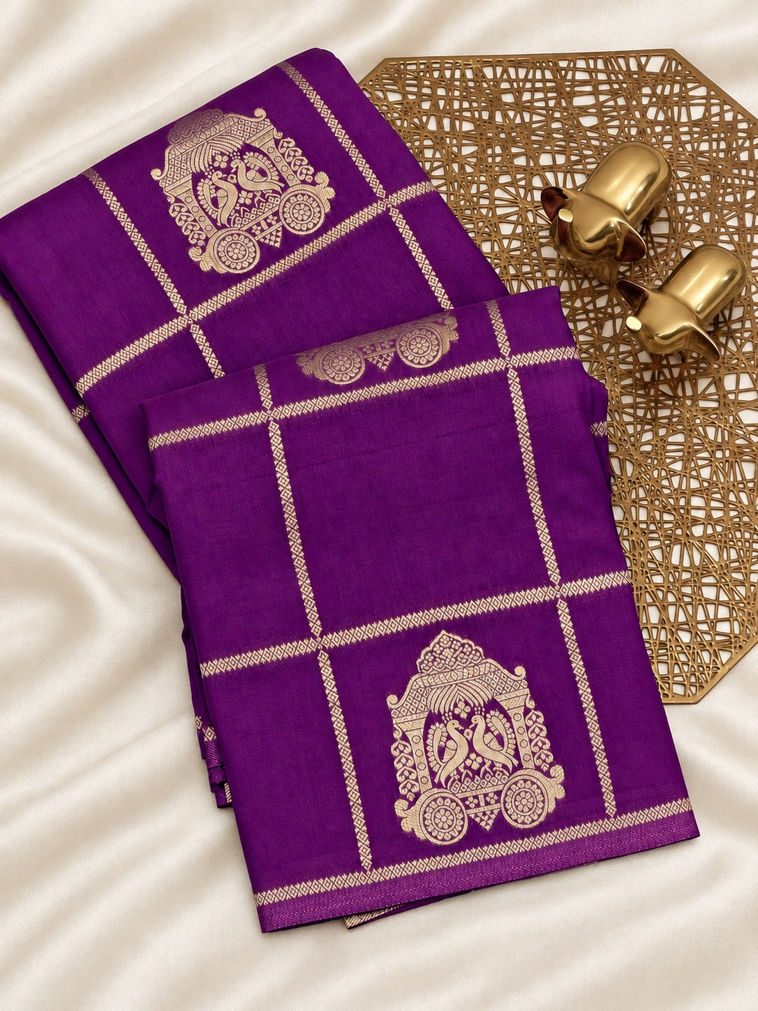 Georgette Silk Saree - Purple