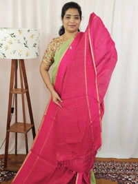 Soft Semi Tussar with Zari Weaving Saree - Pink