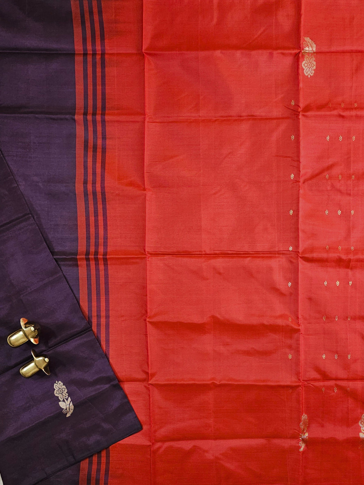 Chinnalampattu Saree - Dark Brown with Red