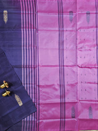 Chinnalampattu Saree- Dark Purple with Pink