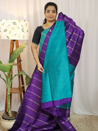 Semi Raw Silk -  Purple with Blue