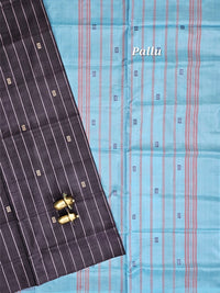 Chinnalampattu Saree - Black with Blue