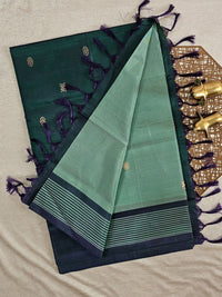 Chinnalampattu Saree - Light Green with Peacock Green
