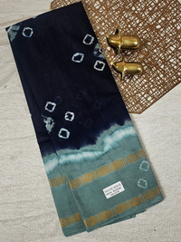 Madurai Sungadi Cotton Saree - Blue with Sage Green