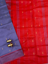 Chinnalampattu Saree - Dark Violet with Red