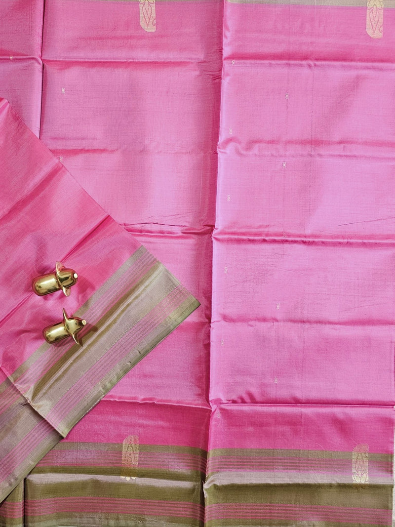 Chinnalampattu Saree - Pink with Green