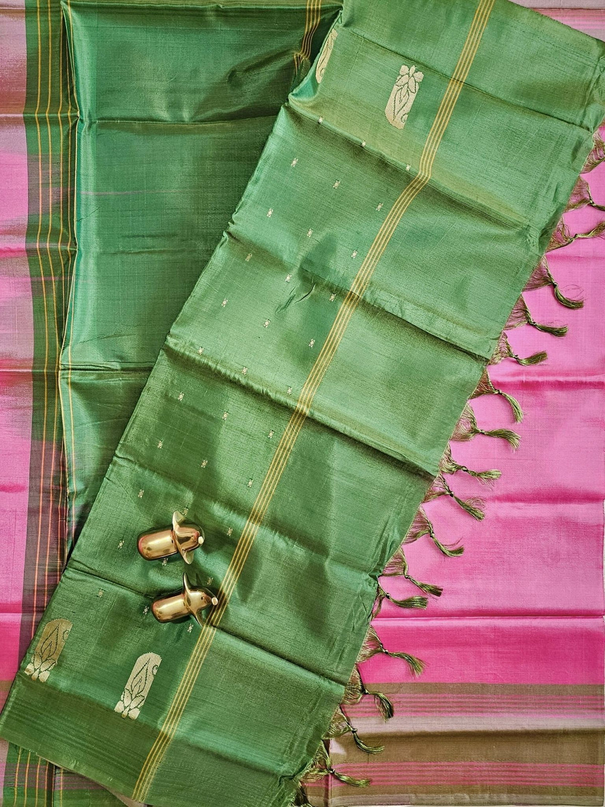 Chinnalampattu Saree - Pink with Green