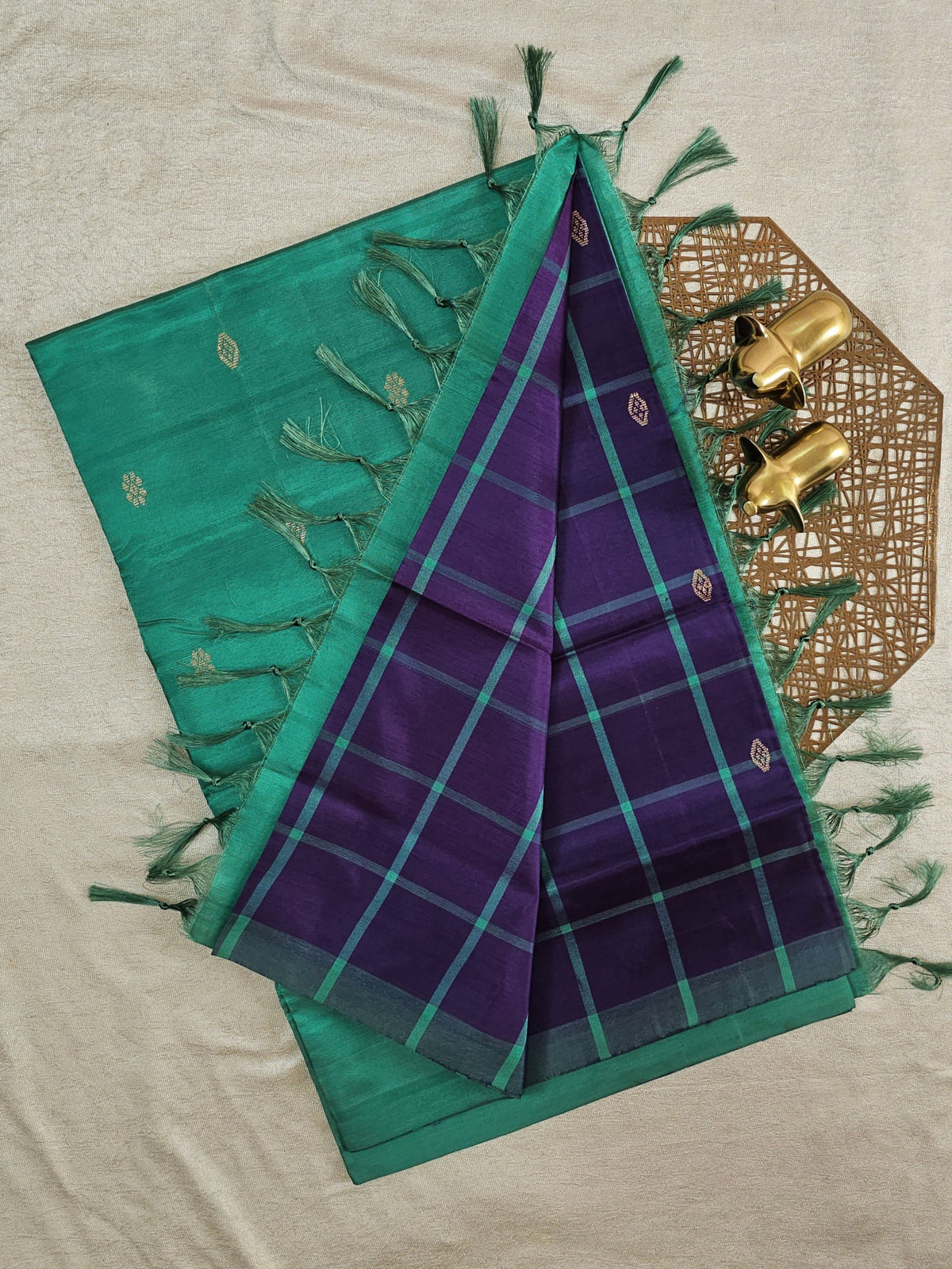 Chinnalampattu Saree -Purple with Light Green